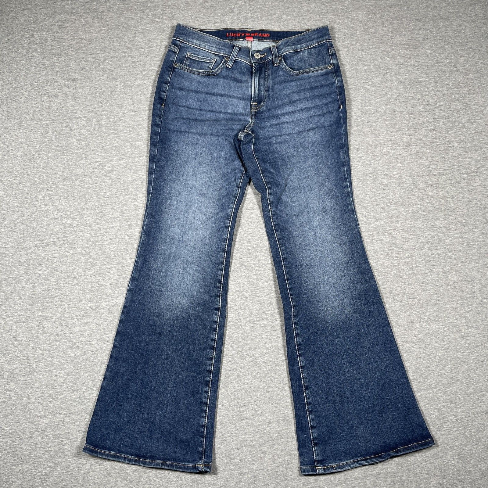 Lucky Brand Sweet Mid Rise Flare Jeans Womens 8 Blue Medium Wash Stretch Denim
